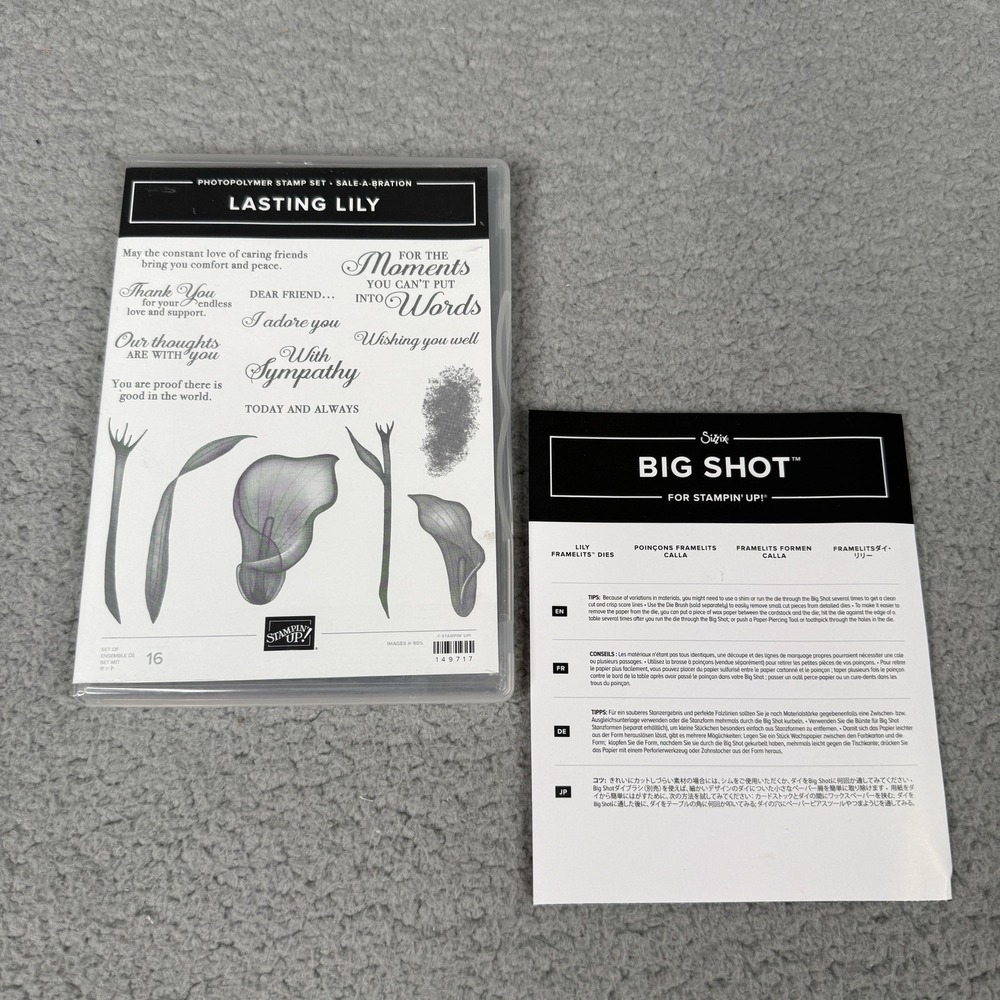 Stampin Up Lasting‎ Lily Stamp Set Framelits Dies Bundle Calla Lily Sympathy